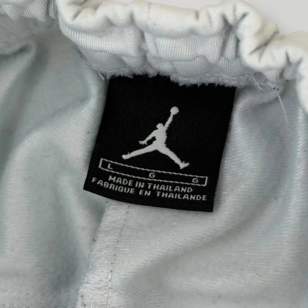 Jordan Mens Large Track Pants White Black Red Jumpman Snap Leg Zip Athletic